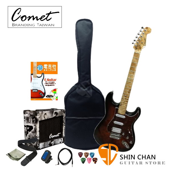 Comet 慧星 CST-TUM 琥珀 電吉他+10瓦音箱+吉他教材+調音器+全配備套餐
