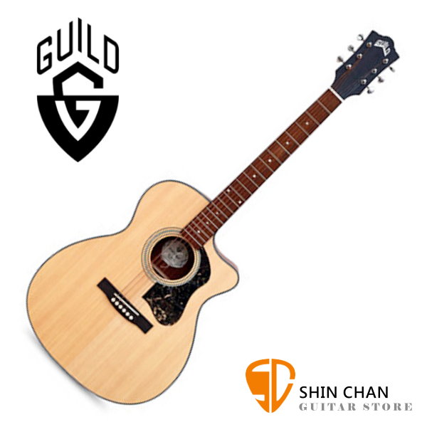Guild 美國吉他品牌 Guild OM-340C 雲杉面單板 / 桃花心木側背板 切角 附 Guild 原廠吉他厚袋 台灣公司貨 OM340C