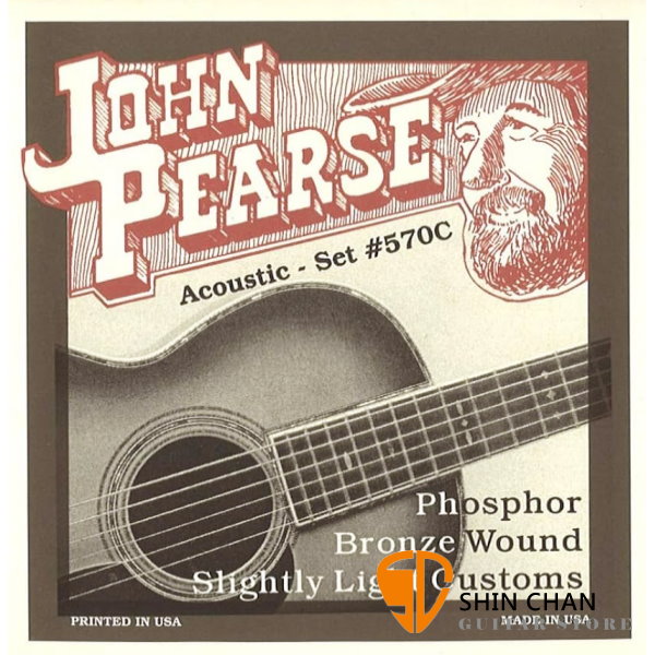 John Pearse 570C 磷青銅 民謠吉他弦 Phosphor Bronze (11-52)【John Pearse進口弦專賣店/木吉他弦/570-C】