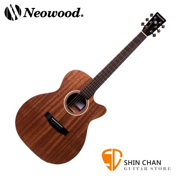 Neowood OM-2C 桃花心木 切角民謠吉他 OM桶身 40吋 附贈吉他袋、Pick、移調夾、背帶【OM2C】
