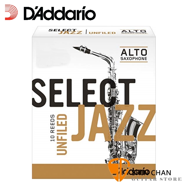 美國 Daddario Select Jazz 中音 薩克斯風竹片 3 Medium Alto Sax (10片/盒) Unfilde Cut 美式切法【RICO】