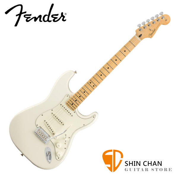 Fender Player Stratocaster 白色電吉他 SSS/單單單拾音器/楓木指板 小搖座電吉他 墨廠/台灣公司貨 附贈電吉他袋