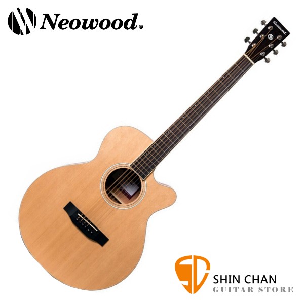 Neowood SF-1C 雲杉木 切角民謠吉他 39吋 附贈吉他袋、Pick、移調夾、背帶【SF1C】