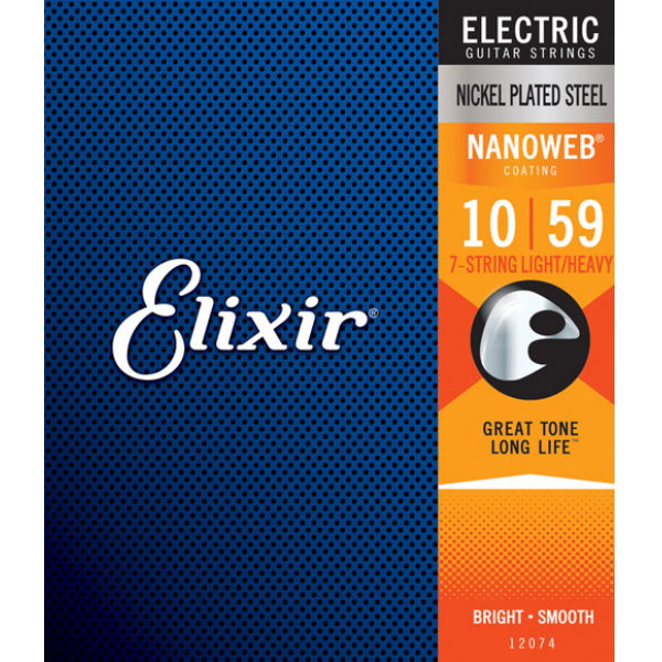 Elixir Nanoweb 七弦電吉他弦  弦徑10-59 型號12074  7弦電吉他弦