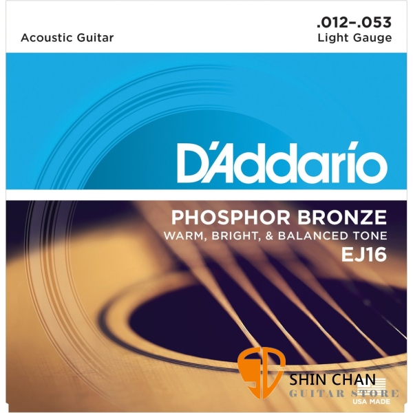 DAddario EJ16 磷青銅民謠弦 (12-53)【木吉他弦/EJ-16】