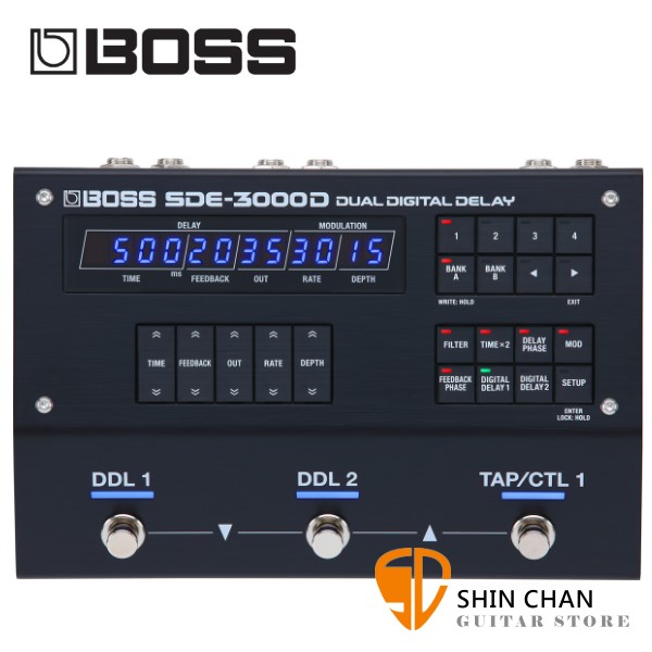 Boss SDE3000D 雙數位延遲效果器【Dual Digital Delay / SDE-3000D /電吉他效果器/兩年保固】