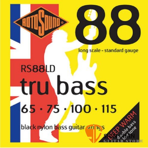 ROTOSOUND RS88LD 黑色尼龍 電貝斯弦 (65-115)【英國製/BASS弦/RS-88-LD】